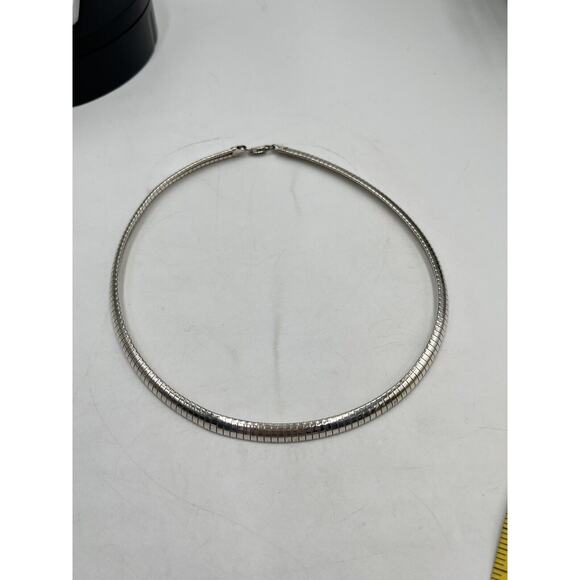 Sterling Silver Italy Omega 925 Chain Necklace 7mm 17”‎ 37. 43 Grams - Picture 10 of 11